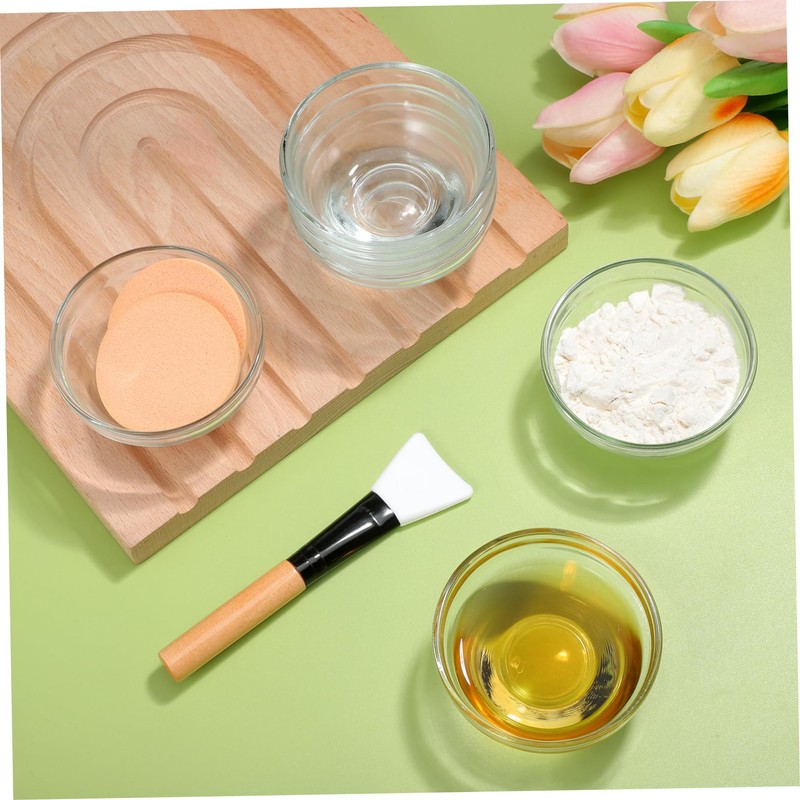 Ipetboom 10PCS Transparent Glass Facial Mask Mixing Bowls DIY Modulating