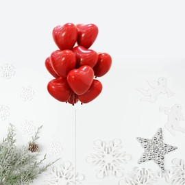 50 Pcs Red Heart Balloons, 10in Latex Heart Shape Balloons, for Valentines Day, Wedding,Proposal, Wedding Anniversary Party Decoration.