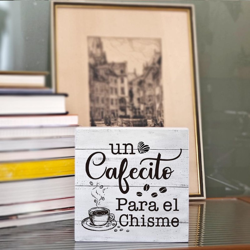 Qubereeree Stylish Coffee Bar Cafe Station Signs,Funny Spanish Decoration Sign