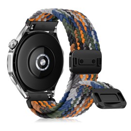 RanBluu 20 mm 22 mm Nylon Strap, Braided Replacement Strap, Elastic Watch Strap with Magnetic Clasp (20 mm, Colourful 1)