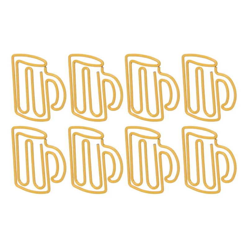 Office Clips 100pcs Cute Paper Yellow Cup Style Strong Metal
