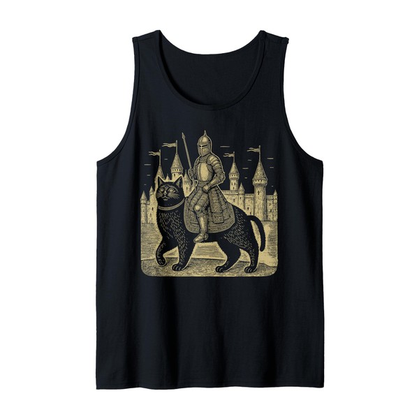Weird Medieval Cat Middle Ages Armored Knight Riding Cat Tank