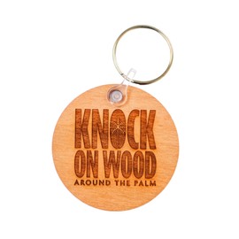 Around The Palm Knock on Wood Keychain - Eco-Friendly, Real Wood Design, Supports Reforestation