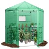 Hexagonal Walk-In Garden Greenhouse with PE Cover and Metal Frame