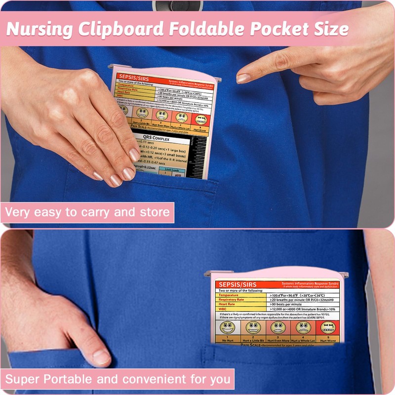 Nursing Clipboard Foldable Clipboard Medical: Edition Cheat Sheets Aluminum 3