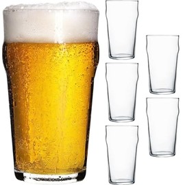 Dlh western Nonic Pint Glasses, 20 OZ Stackable English Pub Beer Glasses, Set of 6