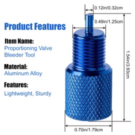 ZIMISI Brake Proportioning Valve Bleeder Tool, Drum Brake Tool Compatible with AC Delco 172-1353 & 172-1371, Disc/DISC and DISC/Drum PV2 PV4, Non-Adjustable GM Combination Valves (Blue)