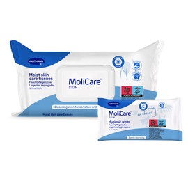 MoliCare Skin Moisturising Wipes: pH Neutral Cleansing of Skin Exposure to Risks of Skin Damage Such as Dry Skin, Aged Skin or Incontinence - Pack of 50