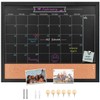 TORASO Chalkboard Calendar & Corkboard, Magnetic Surface 24" x 32"
