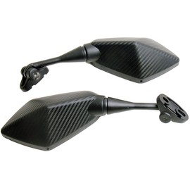 MotorToGo One Pair Carbon Fiber look Sport Bike Mirrors Compatible for 2016 Honda CBR650F