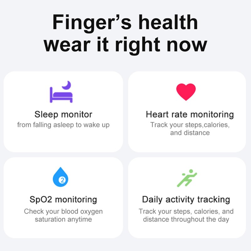 Smart Ring for Android and iOS, Waterproof Portable Fitness Rings