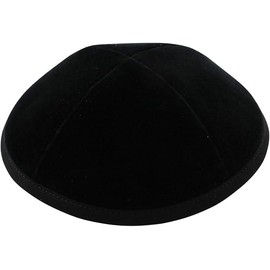 Black 20 cm Velvet Kippah Yarmulke
