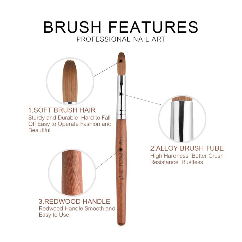 Rolabling Nail Brush Kolinsky Sable Acrylic Nail Art Brush Professional