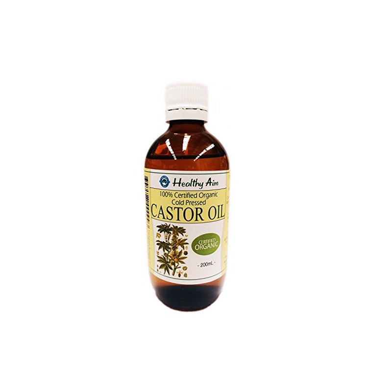 Certified Organic CASTOR OIL 200ml Cold Pressed 100% Pure Unrefined