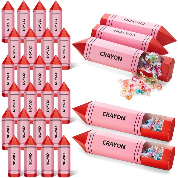 AmazingSpark 24 Pcs Back to School Crayon Treat Boxes Teacher
