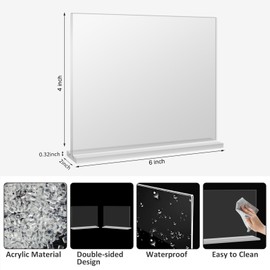 Douildhaiy Acrylic Picture Frame 4x6 inches, 4 Pack Clear Plastic Picture Frames Holder Standing,Double Sided Picture Desktop Display for Photo Home Office - Horizontal