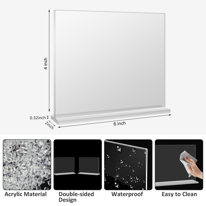 Douildhaiy Acrylic Picture Frame 4x6 inches, 4 Pack Clear Plastic