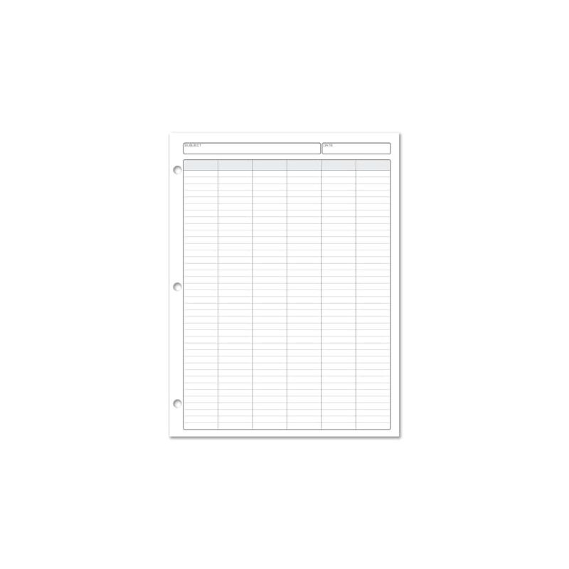 BookFactory 6 Column Columnar Pad Six Columns Notepad Format -