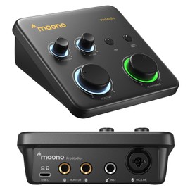 MAONO Audio Interface Audio Mixer XLR Input Routing for DAW, Instruments/PC/Smartphone/Headphones Compatible for Music Production Home Studio Streaming Podcast Interface Compact Portable USB Audio