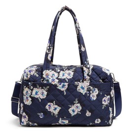 Vera Bradley Women's Performance Twill Medium Travel Duffle Bag, Blooms and Branches Navy, One Size