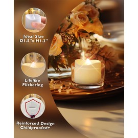 Homemory Homemory 12 Stck Fernbedienung Teelichter mit Timer, flammenlose Kerzen mit Fernbedienung, Teelichter batteriern, 2/4/6/8H Timer, ideal fr Weihnachten, Hochzeit, Party, Warmwei?e Lichter