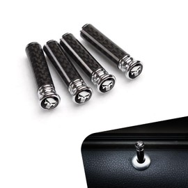 getfay 4 Pack Car Door Lock Knobs, Aluminum Alloy Inner Door Lock Pull Pins, 1.92" x 0.47" Skull Decorative Kits, Door Bolt, Auto Replacement Parts, Universal for Most Cars, Trucks (Black #2401)