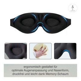 VMN Premium 3D Sleep Mask for Side Sleepers - Perfected ErgoDream Eye Mask Sleep Mask with Memory Effect for Men and Women, 100% Light Blocker