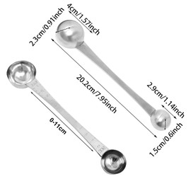 Honbay 1PCS Stainless Steel Double Head Coffee Measuring Scoop Spoon 1 Tsp (5ml) & 1 Tbsp (15ml) Dual-Measure Long-Handle Spoon with Tick Mark for Tea Sugar for Coffee and Baking Precise Measurements