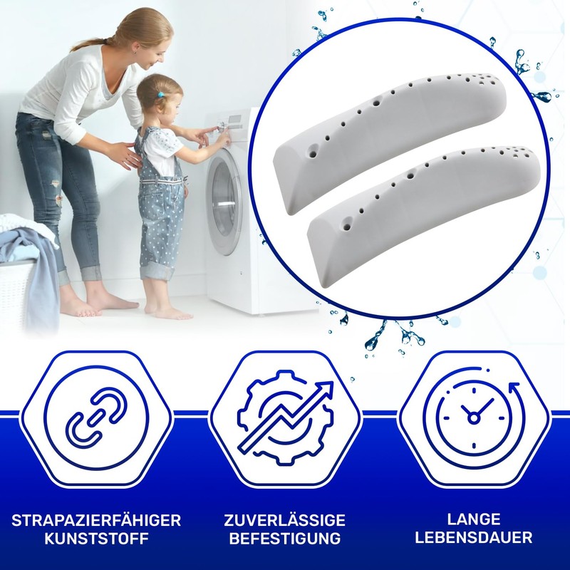 Pack of 2 drum fins for washing machine with the