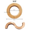 DFsucces Set of 2 Magnetic Wooden Ring Shaped Curtain Tiebacks