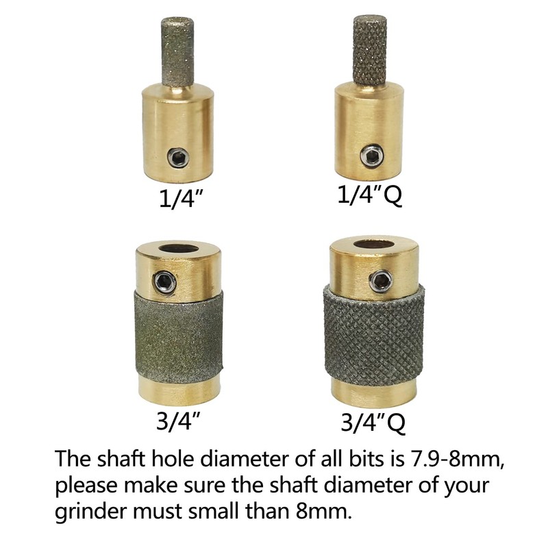 Jarshtime Glass Grinder Bits 4 PCS Diamond Stained Glass Grinding