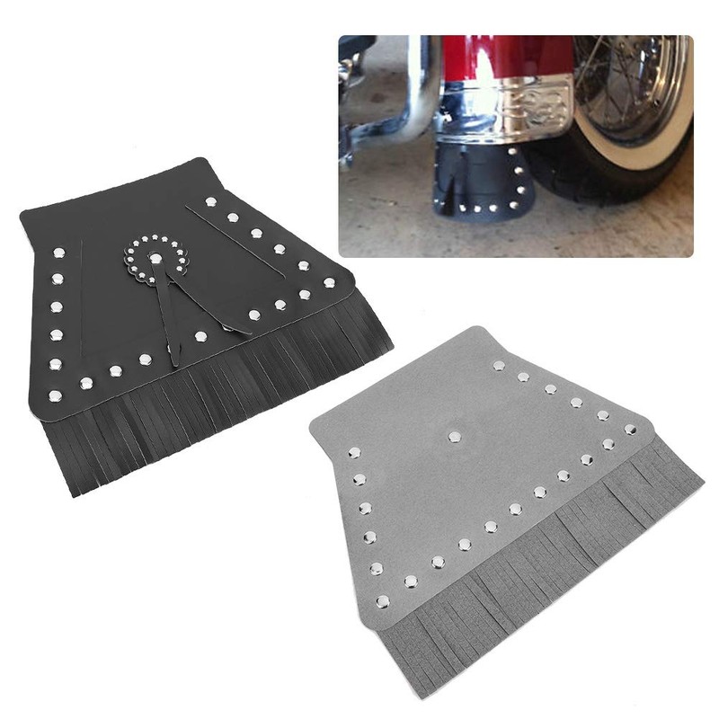 Motorcycle Mud Flap, Fringed Leather Universal Motorcycle Front Flap Mudguard