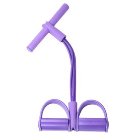 Pedal Stretch Resistance Band, 4 Tube Elastic Yoga Pedal Stretch Resistance Band for Abdominal/Waist/arm/Leg Stretch Slimming Training (Purple)