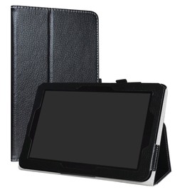Verizon Ellipsis 10 Case,LiuShan PU Leather Slim Folding Stand Cover for 10" Verizon Ellipsis 10 Android Tablet,Black