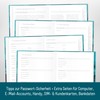 Häfft paper&you® Passwortbuch A6+ mit Register A-Z "Shiny Teal" für