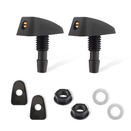 2PCS Front Windshield Washer Nozzle with Washers,Adjustable Fan Shape Spray Car Wiper Nozzle,Universal Windshield Sprayer Nozzle Fits Apertures Greater Than 8mm Wipers