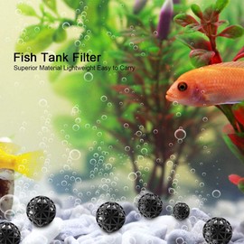 50Pcs Bio Porous Filter Biochemical Ball Filter Media Water Filter Material with Cotton for Fish Tank Pond Aquarium Waterfall Fountain(56mm)