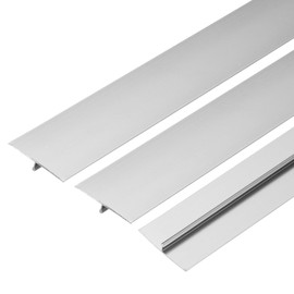 uxcell 3 Pcs Aluminum T Molding Floor Transition Strip, 1.6"x3 Ft Moulding Transition Strip for Doorway, Laminate Flooring, Joining Flooring Gaps of Laminate Planks Tile, Silver