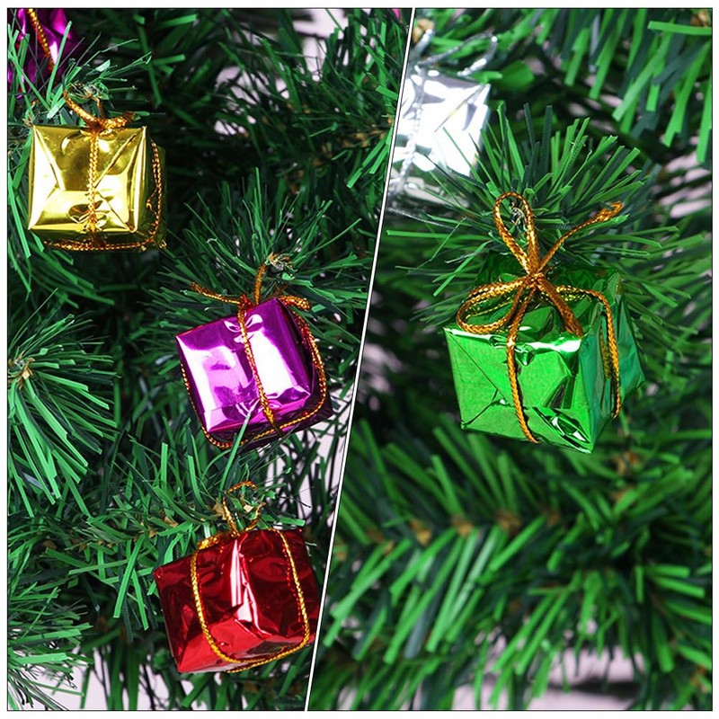 TOPBATHY 120 Pieces Christmas Mini Box Hanging Pendant Foam Gift