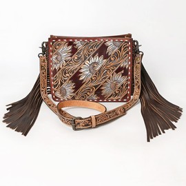 American Darling Messenger Hand Tooled Genuine Leather Women Bag Western Handbag Purse