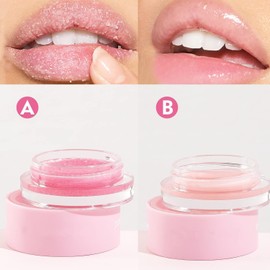 De Bálsamo Labial y Exfoliante Labial 2 en 1 Set, Set De Cuidado Labial, Mascarilla Durmiente Labial y Exfoliante Labios De Azúcar, Reparador Para Labios Secos, Agrietados y Descamados