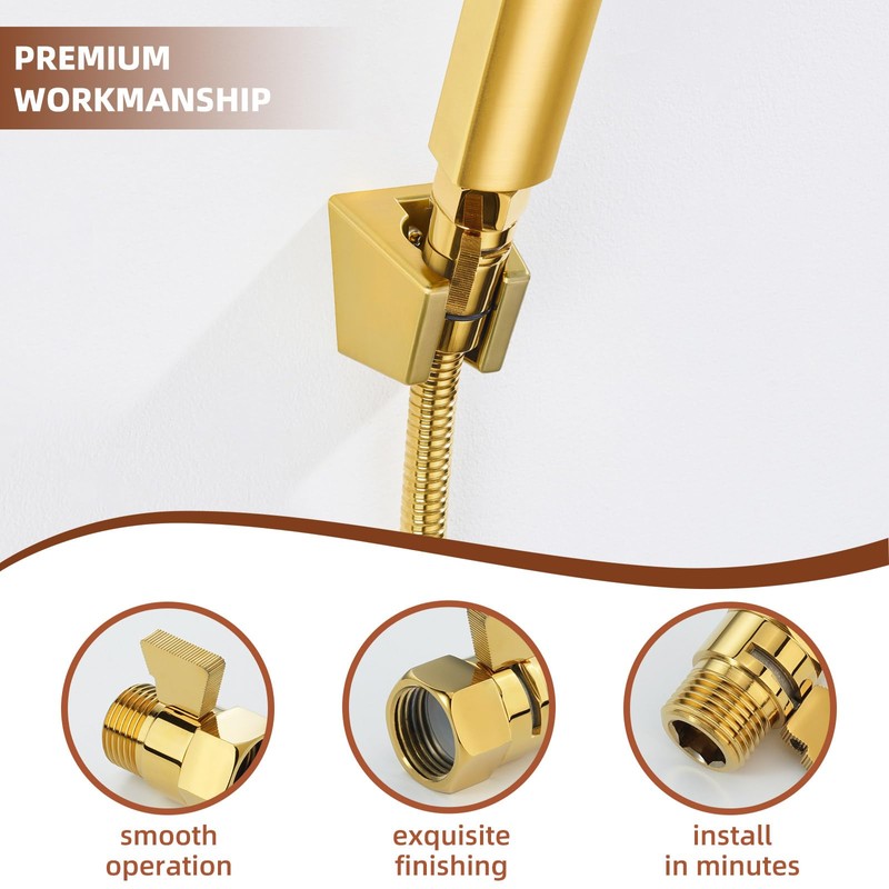 Angle Simple Shower Flow Control Valve, Brass Water Shut Off