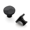 Ravinte 25 Pack Matte Black Round Cabinet Hardware Knobs,Solid Zinc