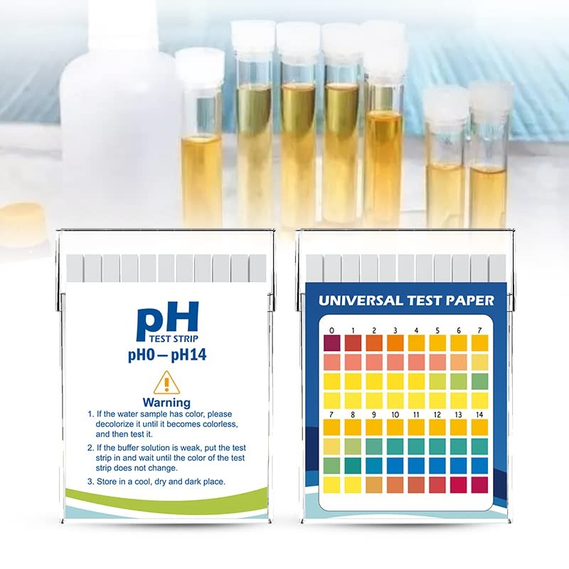 Plastic pH Test Strips, Universal Application (pH 0-14), 100 Strips