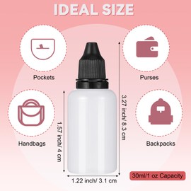Tioncy 100 Pcs 30ml Plastic Dropper Bottles Bulk Squeezable Liquid Bottles with Leak Proof Caps, Refillable 1 oz Plastic Dropper for Essence, Essential Oil(Black Lid)