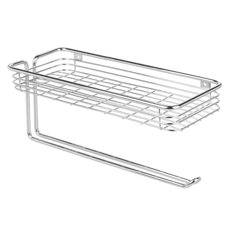 mDesign Kitchen Roll Holder Wall Holder for Paper Rolls in