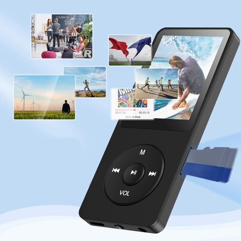 MP3 MP4 Player Bluetooth 5.0 Ultra Thin Digital LCD 1.77