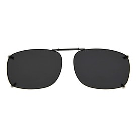 Eyekepper Large Clip On Sunglasses With Spring Draw Bar Polarized Grey Lens 57x39MM