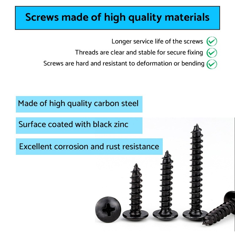 HAISHANG Pack of 20 Wood Screws Self Tapping Screws M5
