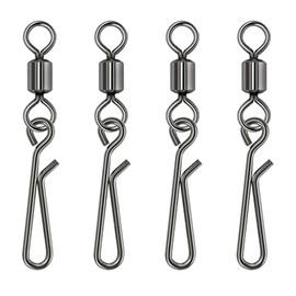 Fishing Rolling Swivel with Fast Clips,Rolling Connector Fishing Swivel Snaps Stainless Steel Quick Change High Speed Clips Snap Barrel Fishing Line Connector Trout Accessories (10#-8.8lb-100pcs)
